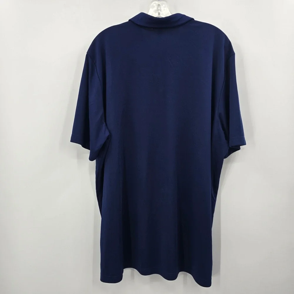Adidas Polo Mens 2XL Bulldog Logo Polo Shirt Navy Blue Short Sleeve‎
